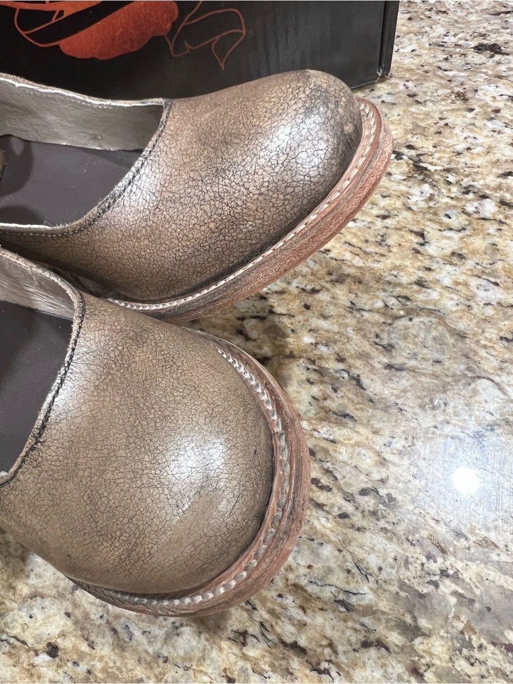 Freebird Randi Pewter/Metallic Taupe Leather Ankle Strap Block Heels 10 - Picture 8 of 13